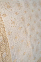 Dyeable Handloom Banarasi Pure Georgette Dupatta - Luxurion World- Crafted Heirlooms