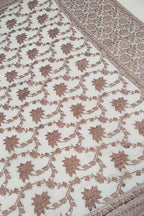 Exquisite Dyeable Banarasi Handloom Pure Moonga Antique Zari Flower Design Dupatta - Luxurion World