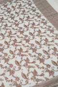 Dyeable Banarasi Handloom Pure Moonga Antique Zari Flower Design Dupatta - Luxurion World- Crafted Heirlooms