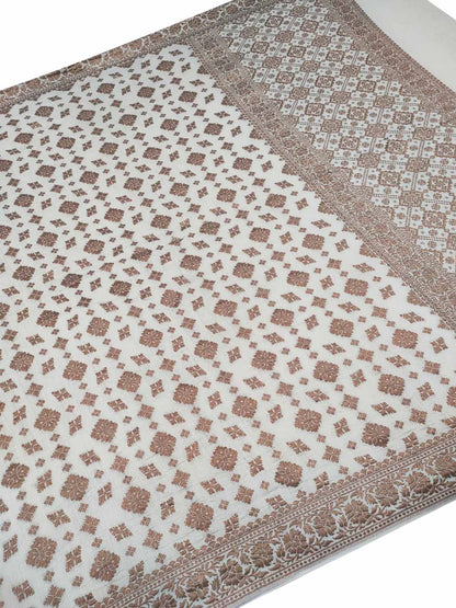 Dyeable Banarasi Handloom Pure Moonga Antique Zari Dupatta - Luxurion World