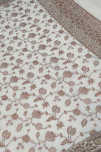 Dyeable Banarasi Handloom Pure Moonga Antique Zari Flower Design Dupatta - Luxurion World- Crafted Heirlooms