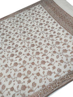 Dyeable Banarasi Handloom Pure Moonga Antique Zari Flower Design Dupatta - Luxurion World- Crafted Heirlooms