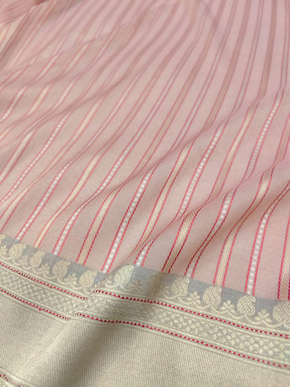 Pastel Banarasi Handloom Cotton Tissue Dupatta - Luxurion World