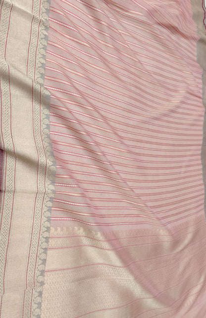 Pastel Banarasi Handloom Cotton Tissue Dupatta - Luxurion World