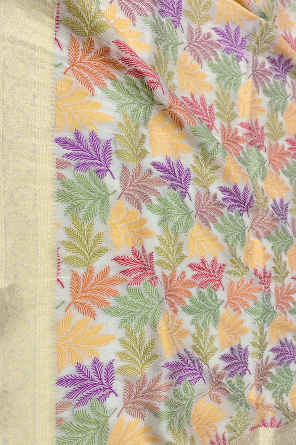 Dyeable Banarasi Handloom Tissue Silk Dupatta - Luxurion World- Crafted Heirlooms