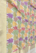 Dyeable Banarasi Handloom Tissue Silk Dupatta - Luxurion World- Crafted Heirlooms