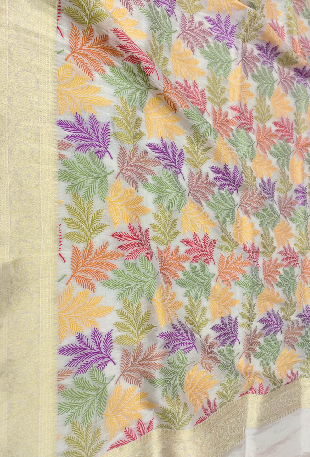 Dyeable Banarasi Handloom Tissue Silk Dupatta - Luxurion World- Crafted Heirlooms
