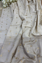 Dyeable Banarasi Moonga Silk Dupatta - Luxurion World- Crafted Heirlooms