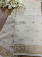 Dyeable Banarasi Moonga Silk Dupatta - Luxurion World- Crafted Heirlooms