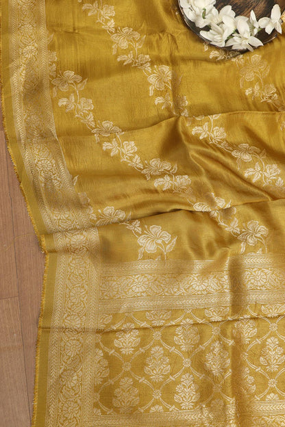 Soft and Elegant Yellow Banarasi Silk Dupatta - Luxurion World