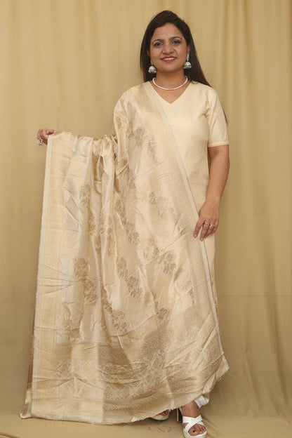 Soft and Elegant Pastel Banarasi Silk Dupatta - Luxurion World