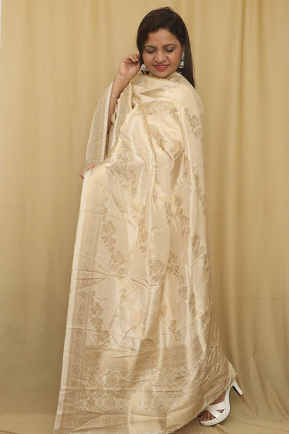 Soft and Elegant Pastel Banarasi Silk Dupatta - Luxurion World