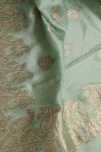 Elegant Green Banarasi Dola Silk Dupatta - Luxurion World- Crafted Heirlooms