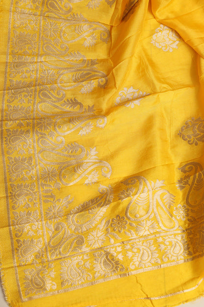 Yellow Banarasi Dola Silk Dupatta