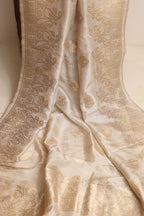 Pastel Banarasi Dola Silk Dupatta - Elegant and Luxurious - Luxurion World- Crafted Heirlooms