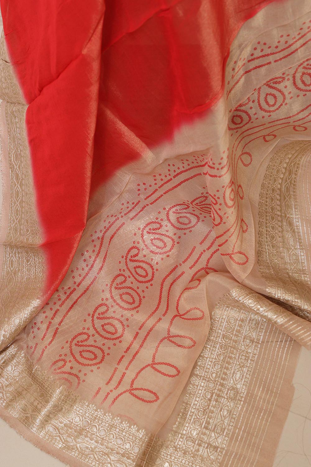 Pastel Banarasi Bandhani Tissue Georgette Dupatta - Luxurion World