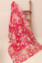 Stunning Pink Banarasi Dola Silk Dupatta - Luxurion World- Crafted Heirlooms