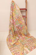 Multicolor Banarasi Dola Silk Dupatta - Luxurion World- Crafted Heirlooms