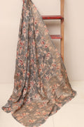 Elegant Grey Banarasi Digital Printed Chiffon Georgette Dupatta - Luxurion World- Crafted Heirlooms