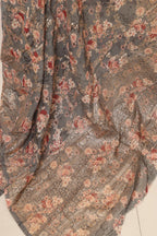 Elegant Grey Banarasi Digital Printed Chiffon Georgette Dupatta - Luxurion World- Crafted Heirlooms