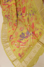 Stunning Yellow Banarasi Digital Printed Chiffon Georgette Dupatta - Luxurion World- Crafted Heirlooms