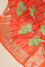 Orange Banarasi Digital Printed Chiffon Georgette Dupatta - Luxurion World- Crafted Heirlooms