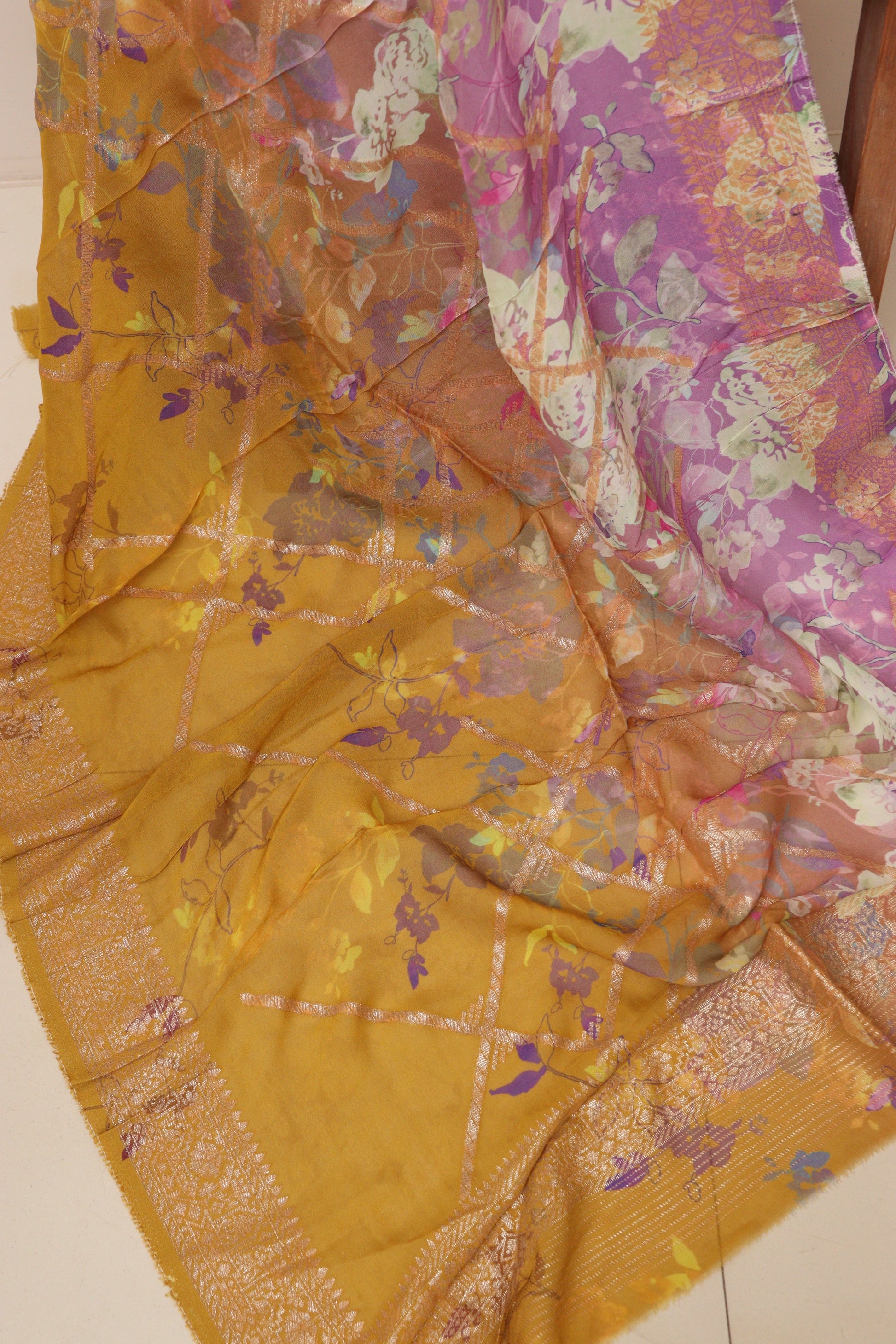 Multicolor Banarasi Digital Printed Chiffon Georgette Dupatta - Luxurion World
