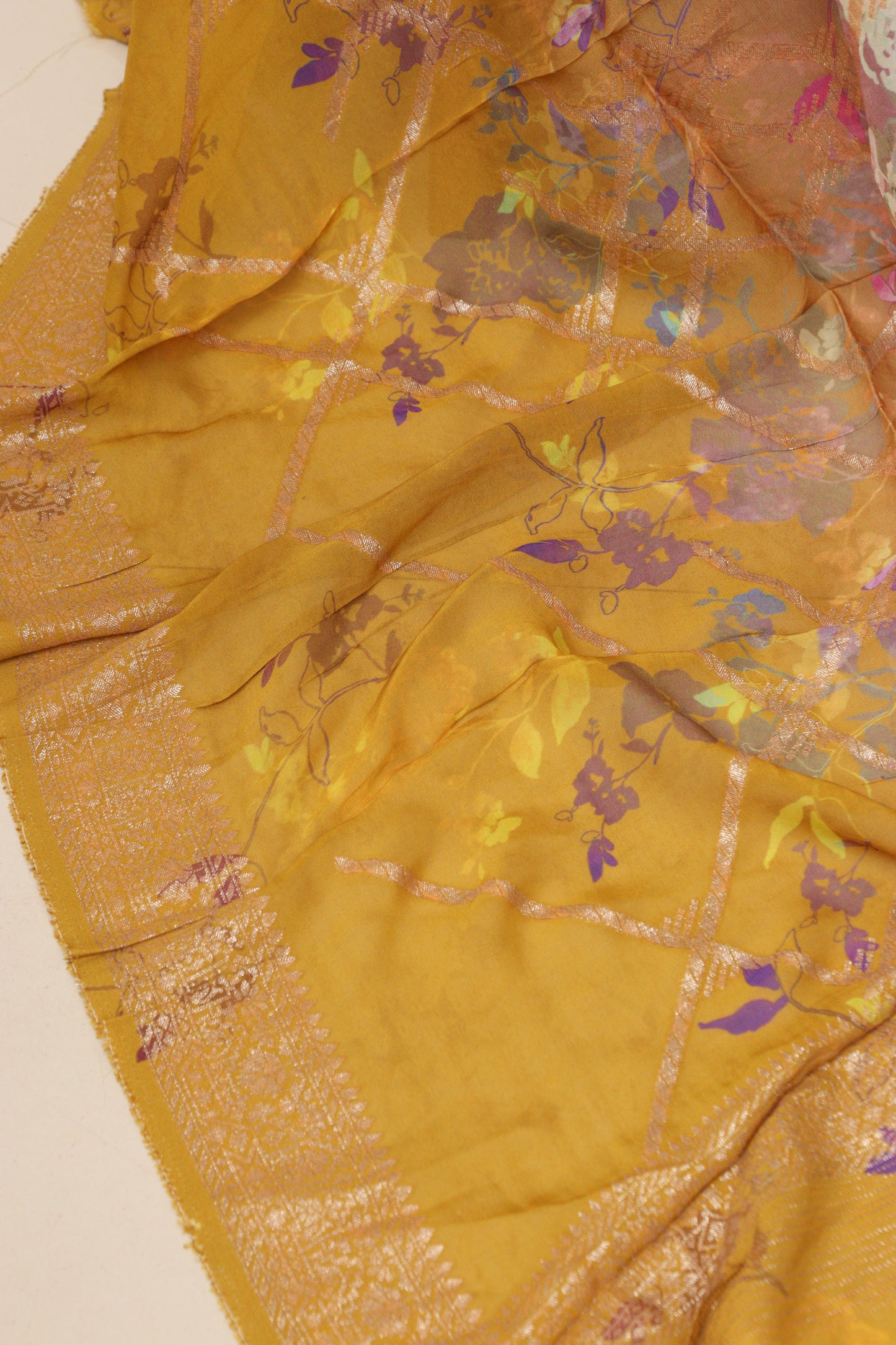 Multicolor Banarasi Digital Printed Chiffon Georgette Dupatta - Luxurion World