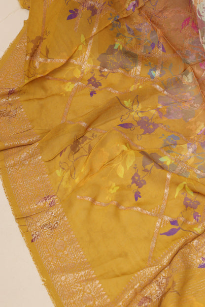 Multicolor Banarasi Digital Printed Chiffon Georgette Dupatta - Luxurion World