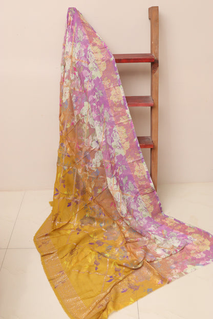 Multicolor Banarasi Digital Printed Chiffon Georgette Dupatta - Luxurion World
