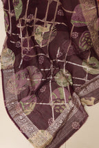 Elegant Maroon Banarasi Digital Printed Chiffon Georgette Dupatta - Luxurion World- Crafted Heirlooms