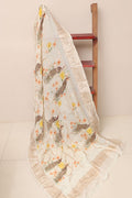 Elegant White Banarasi Digital Printed Chiffon Georgette Dupatta - Luxurion World- Crafted Heirlooms