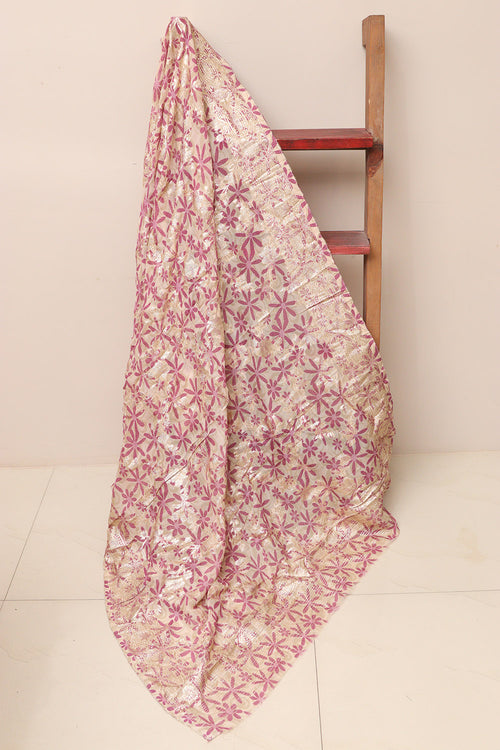 Pastel Banarasi Digital Printed Chiffon Georgette Dupatta - Luxurion World- Crafted Heirlooms