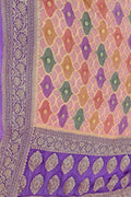 Multicolor Banarasi Pure Georgette Brush Dyed Rangkat Style Dupatta - Luxurion World