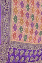 Multicolor Banarasi Pure Georgette Brush Dyed Rangkat Style Dupatta - Luxurion World