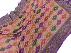 Multicolor Banarasi Pure Georgette Brush Dyed Rangkat Style Dupatta - Luxurion World