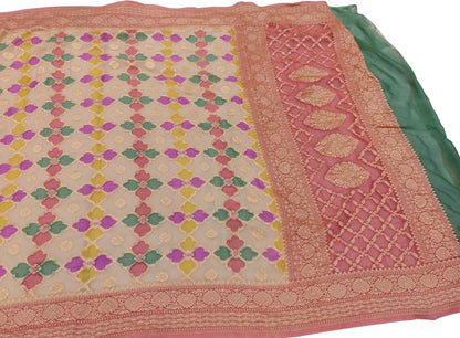 Multicolor Banarasi Pure Georgette Brush Dyed Rangkat Style Dupatta - Luxurion World