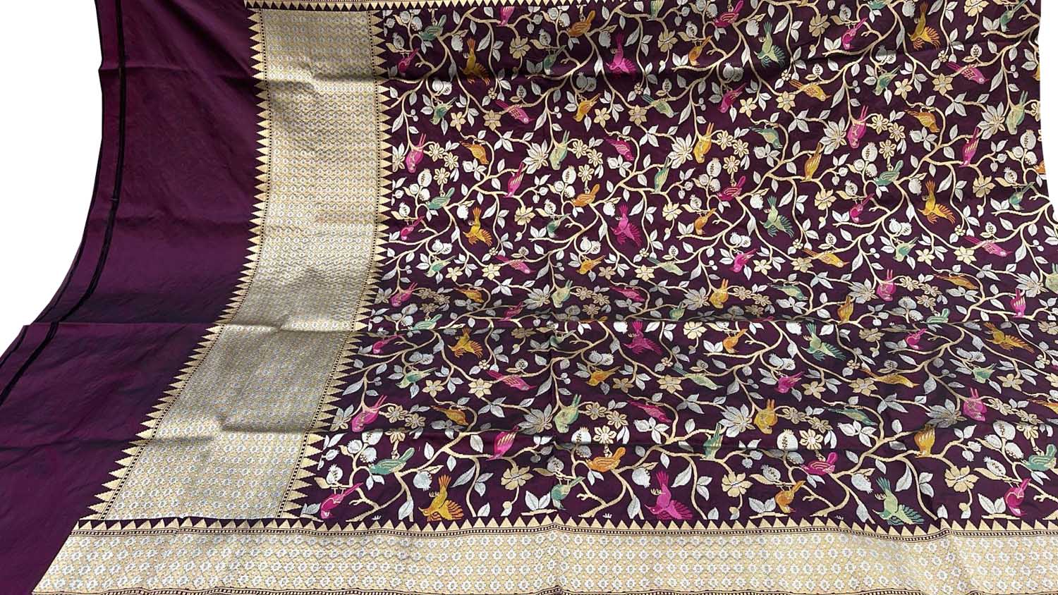 Exquisite Purple Banarasi Silk Handloom Dupatta - Luxurion World