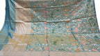 Blue Banarasi Pure Katan Silk Handloom Dupatta - Luxurion World