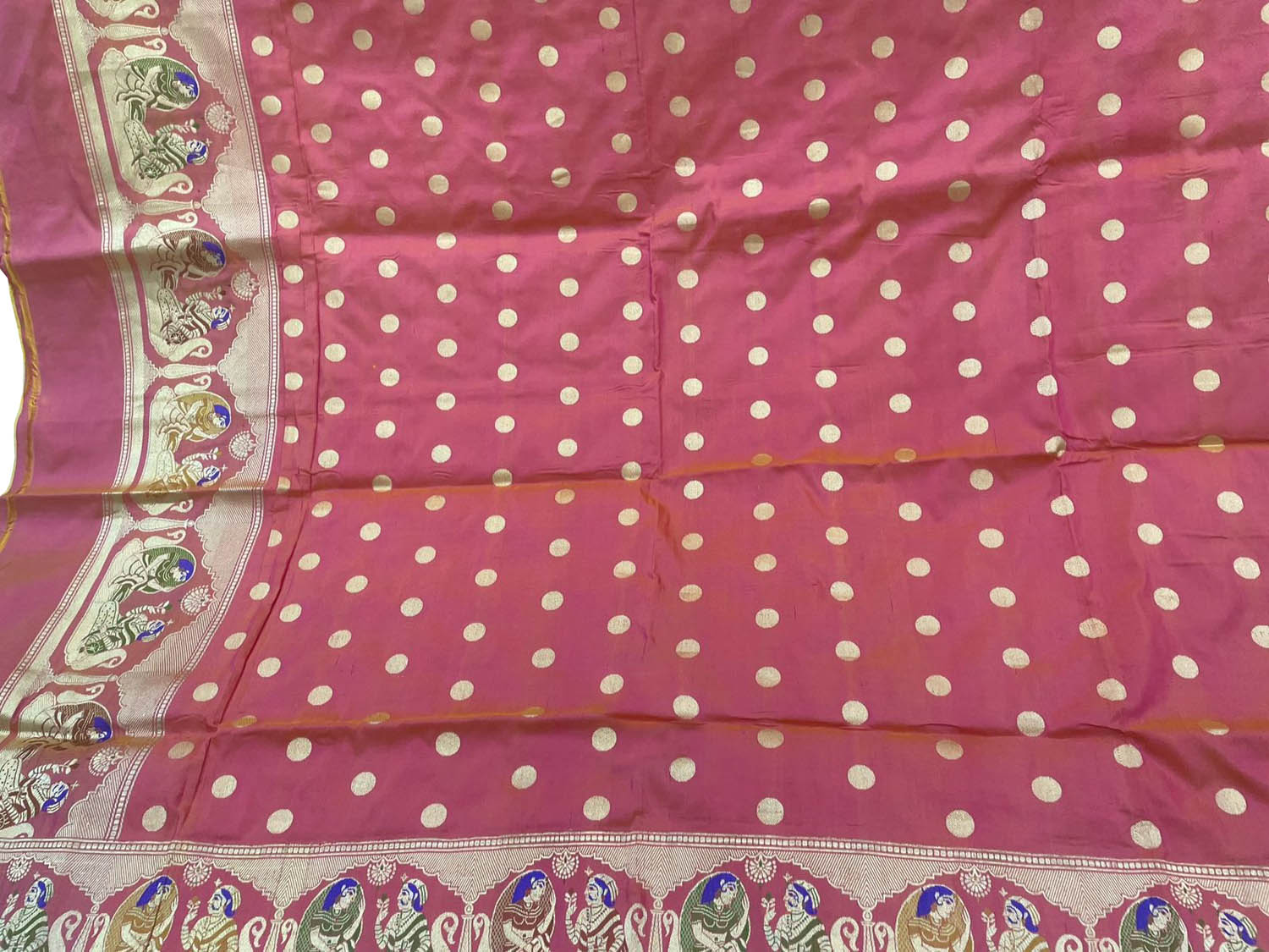 Exquisite Pink Banarasi Silk Dupatta - Handloom Beauty - Luxurion World