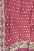Exquisite Pink Banarasi Silk Dupatta - Handloom Beauty - Luxurion World