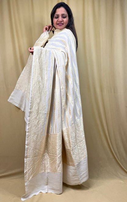 Vibrant Dyeable Banarasi Moonga Silk Dupatta - Luxurion World