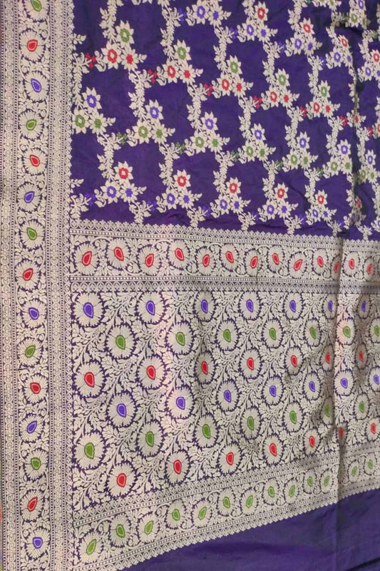 Exquisite Purple Banarasi Silk Dupatta - Handloom Crafted
