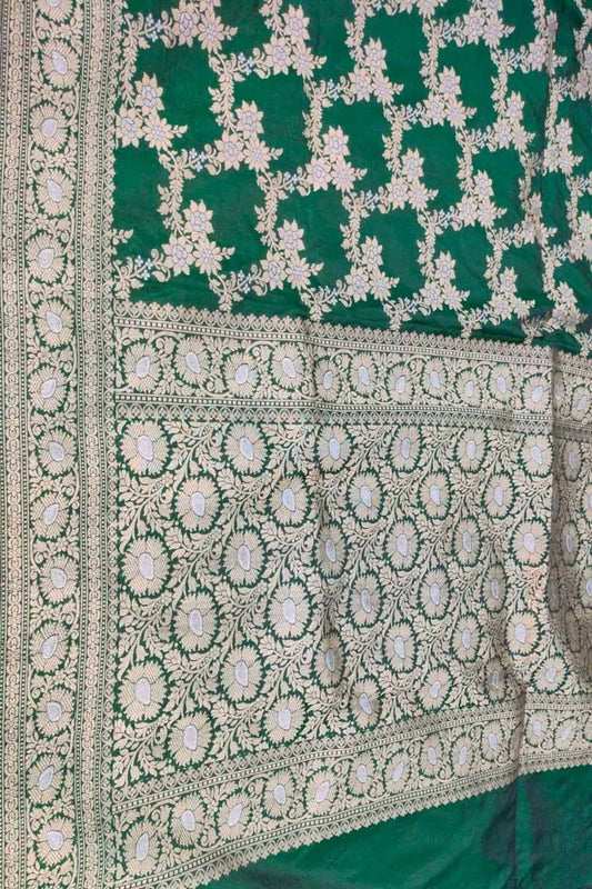 Exquisite Green Banarasi Handloom Silk Dupatta