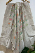 Dyeable Banarasi Handloom Tussar Silk Meenakari Dupatta - Luxurion World- Crafted Heirlooms