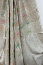 Dyeable Banarasi Handloom Tussar Silk Meenakari Dupatta - Luxurion World- Crafted Heirlooms