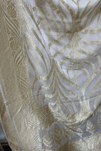 Dyeable Banarasi Handloom Pure Georgette Dupatta - Luxurion World- Crafted Heirlooms