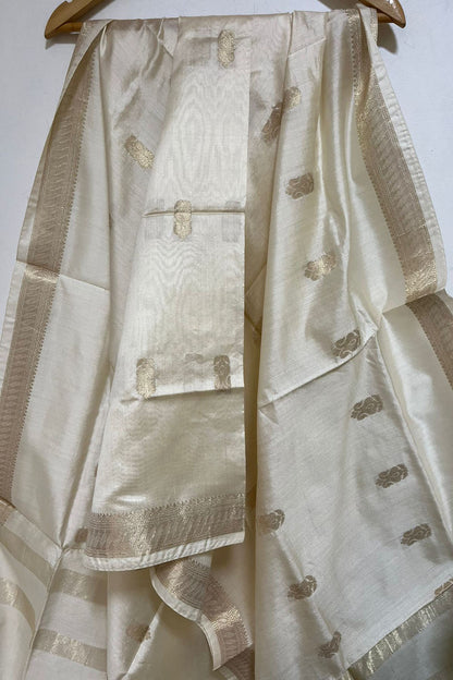 Dyeable Banarasi Handloom Pure Chiniya Silk Dupatta - Luxurion World