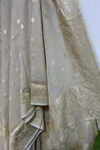 Stunning Dyeable Banarasi Handloom Pure Moonga Silk Dupatta - Luxurion World- Crafted Heirlooms