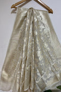 Dyeable Banarasi Handloom Pure Tussar Silk Dupatta - Luxurion World- Crafted Heirlooms